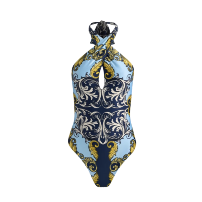Alice and Olivia x PQ Swim scroll motif one-piece swimsuit