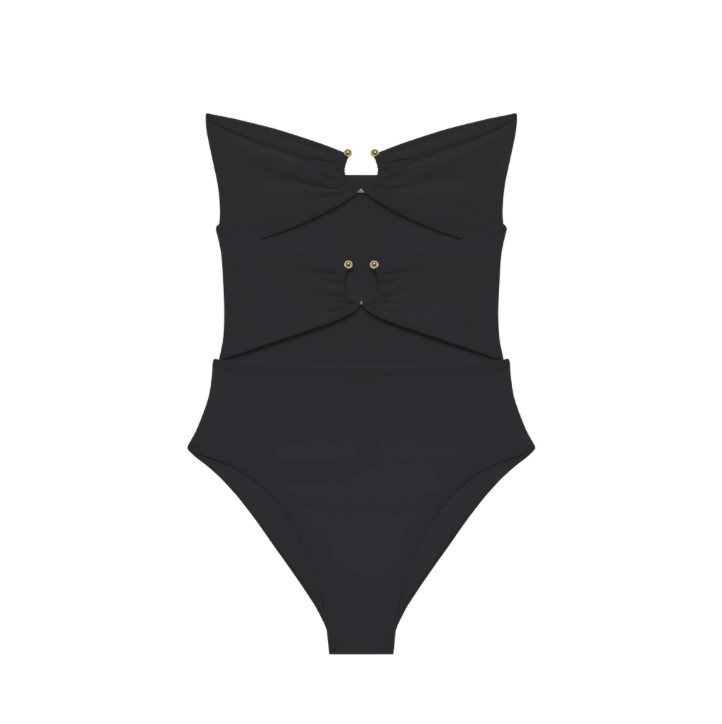 Jade Swim Ella black cutout one-piece swimsuit