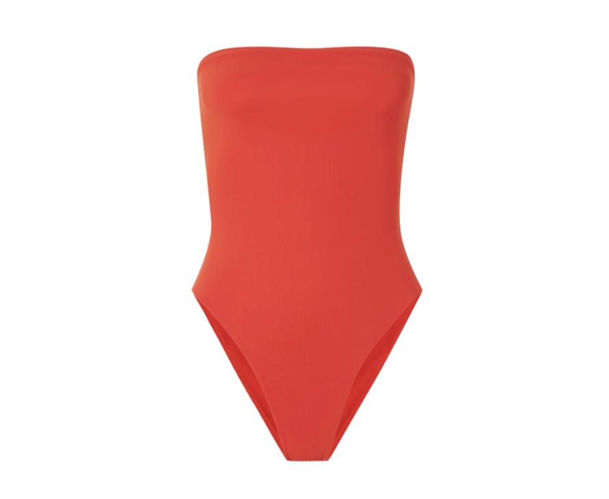 Lido red bandeau one-piece swimsuit