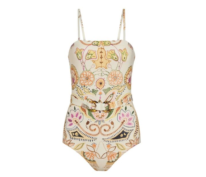 Marie Oliver printed one-piece swimsuit with belt