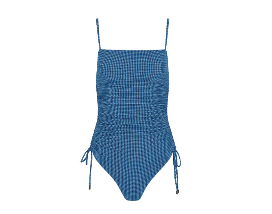 Onia Allegra blue gingham one-piece swimsuit